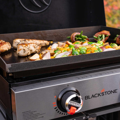 Blackstone 1813 Stainless Steel Propane Gas Hood Portable, Flat Griddle Grill Station for Kitchen, Camping, Outdoor, Tailgating, Tabletop, Countertop – Heavy Duty, 12, 000 BTUs, 22 Inch, Black