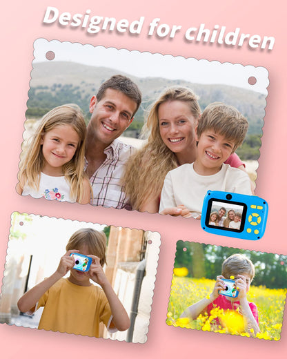FiliWel Kids Camera, HD Digital Video Camera for Kids 3-9, 2.4 Inch Display Selfie Toddler Camera Toy with 32GB SD Card, Christmas Birthday Gifts for Boys and Girls