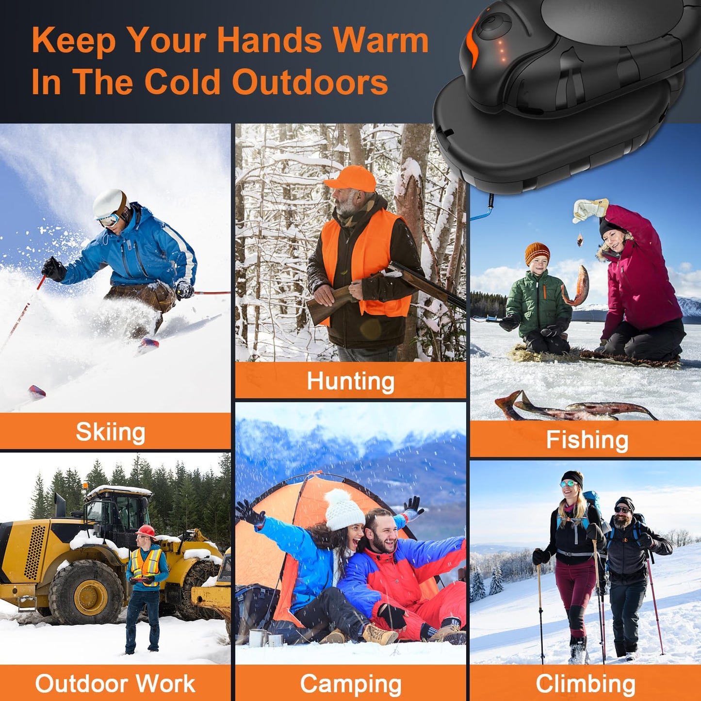 Netraty Hand Warmers Rechargeable 2 Pack, 6000mAh Chameleon Hot Hands Hand Warmers, Up to 20Hrs Electric Portable Pocket Heater for Outdoor, Camping, Hunting, Snow Golf, Women Men