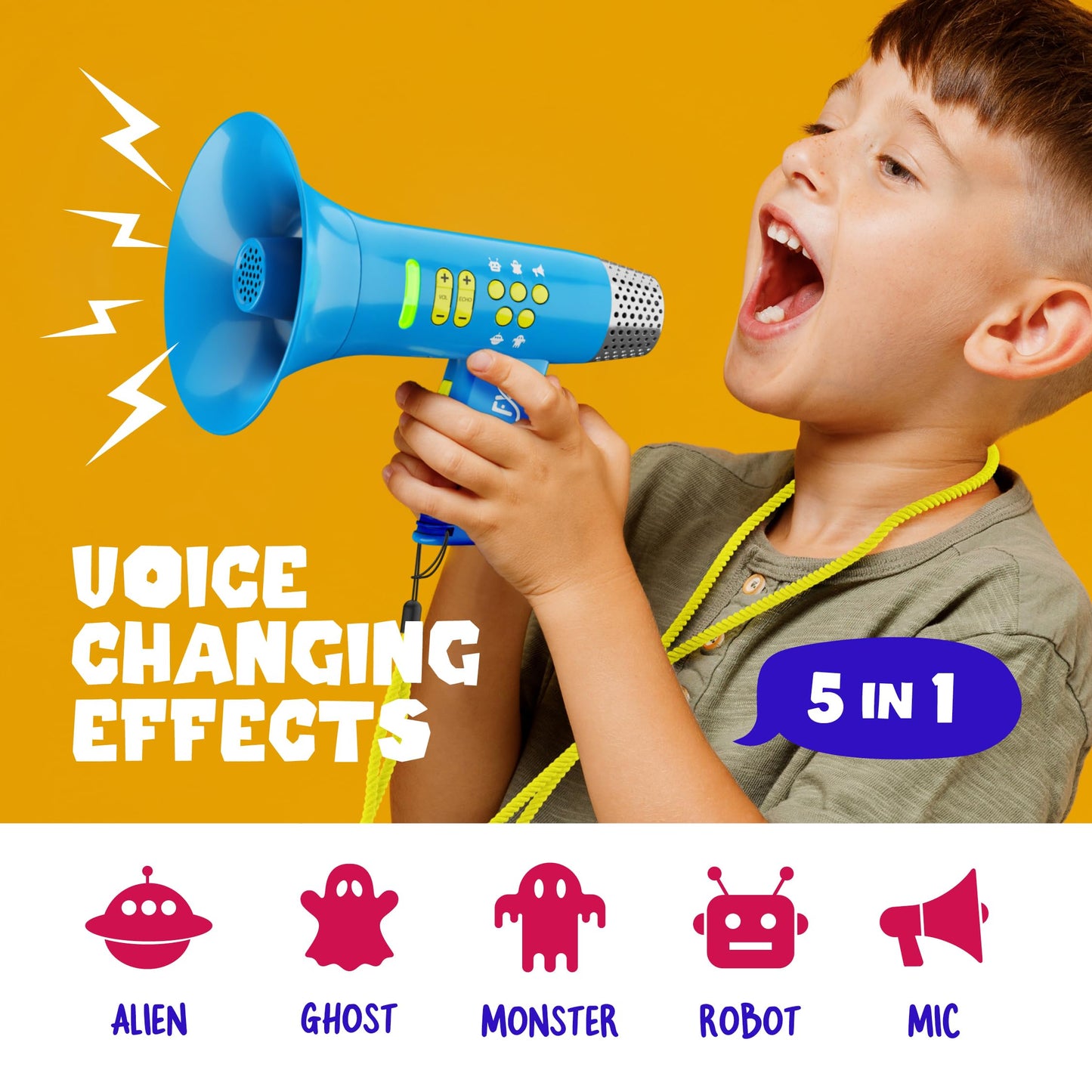 Mini Explorer Voice Changer for Kids - Voice Changing Device for Boys & Girls Ages 3-8+ Olds - Birthday Gifts for 3, 4, 5, 7, 8 Year Old Boy - Cool Outdoor Toys Gift Ideas for Kid, Toddler
