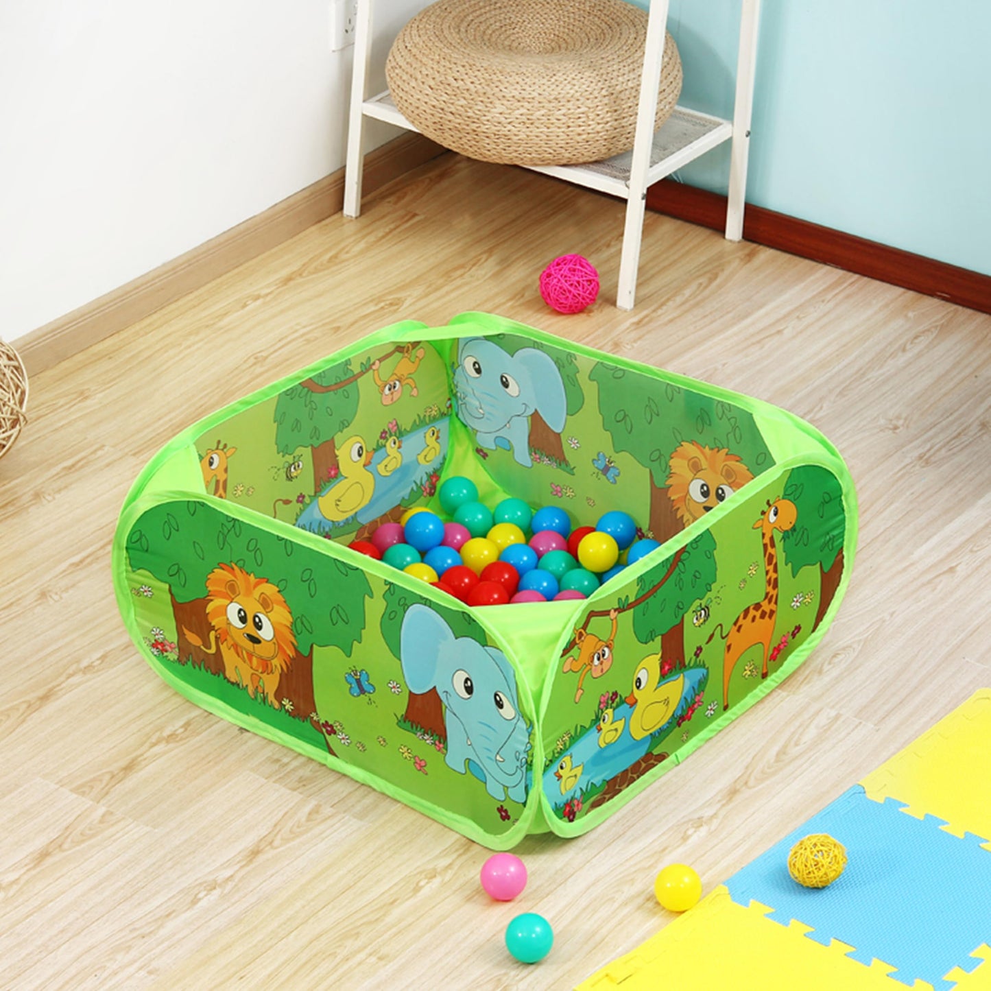 PLAY 10 Ball Pit with 50 Balls, Pop-up Kids Pit Balls Pool, Play Tent for Babies Toddlers Boy Girls, Indoor Outdoor Play 29.5''x29.5''x11.8''