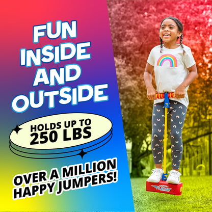 Flybar My First Foam Pogo Jumper for Kids Fun and Safe Pogo Stick for Toddlers, Durable Foam and Bungee Jumper for Ages 3 and up, Supports up to 250lbs (Red)