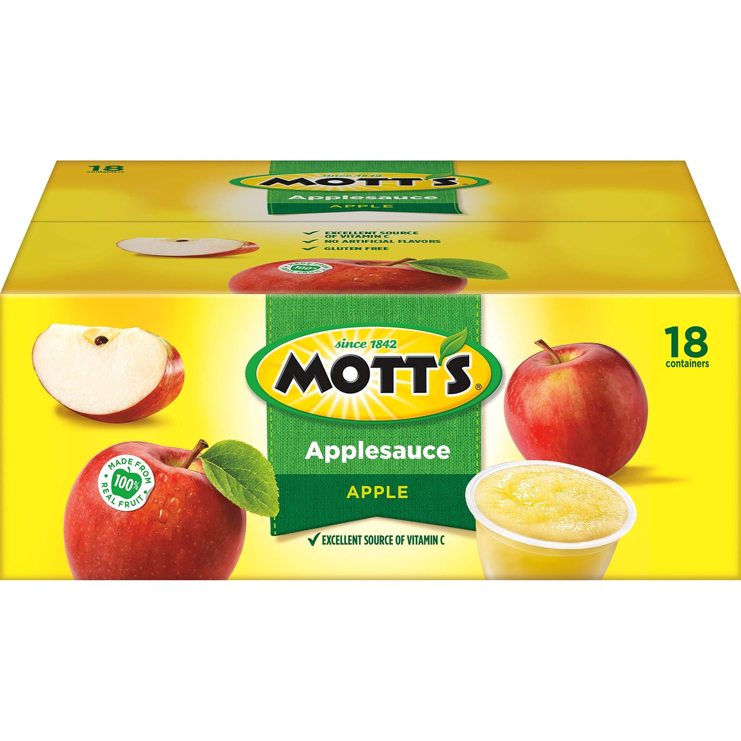 Mott's Applesauce, 4 oz cups, 18 count (Pack of 4)