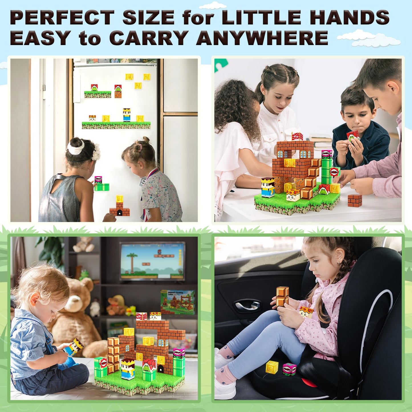 Magnetic Blocks Building Toys - Build Mine Magnet World Set, Magnet Toys for Boys & Girls Ages 5-7, Buildable Game Elements Gifts Toys for 3+ Year Old Boys & Girls