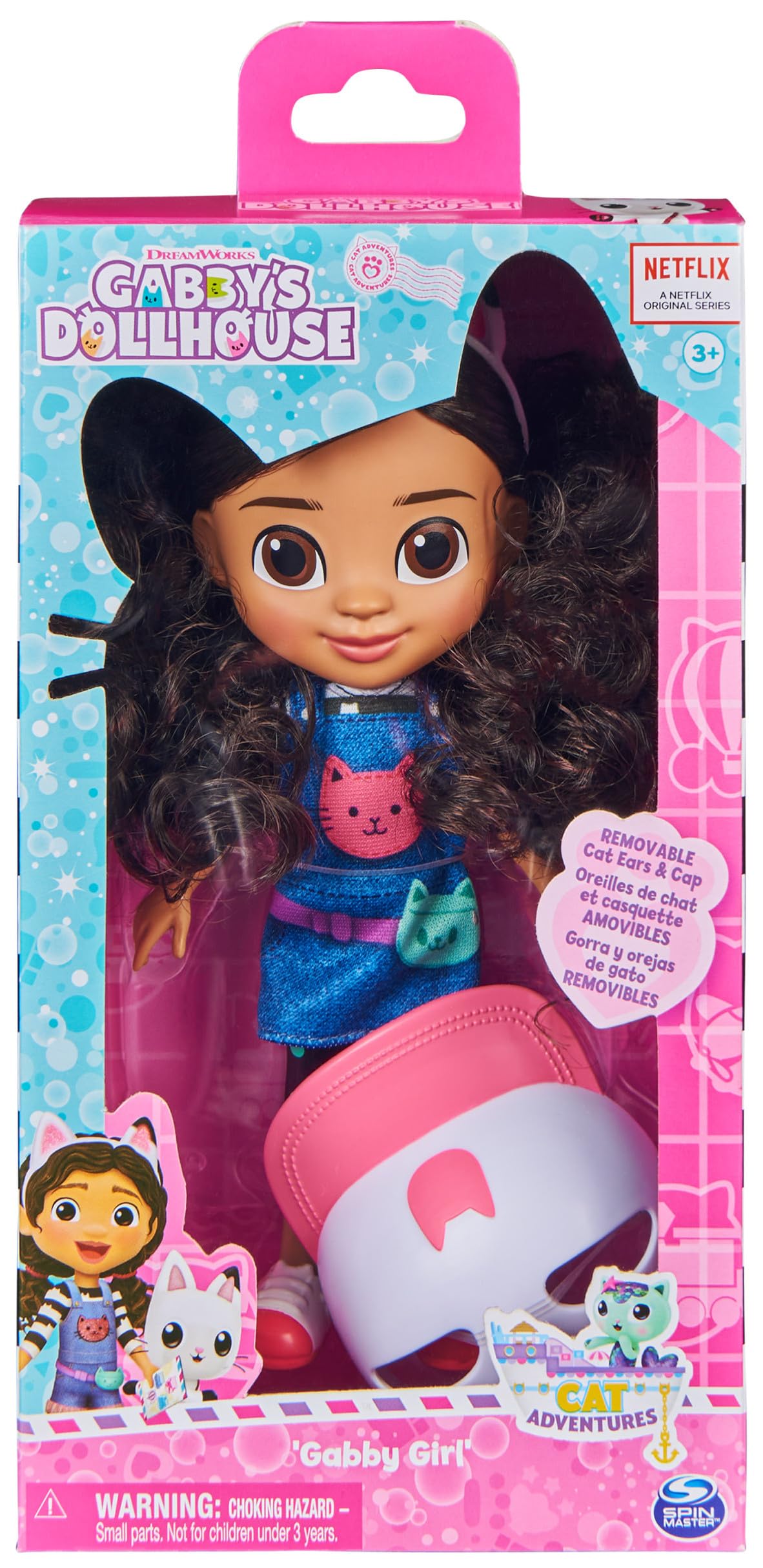 Gabby's Dollhouse, 8-inch Gabby Girl Doll (Travel Edition) with Accessories, Kids Toys for Ages 3 and up