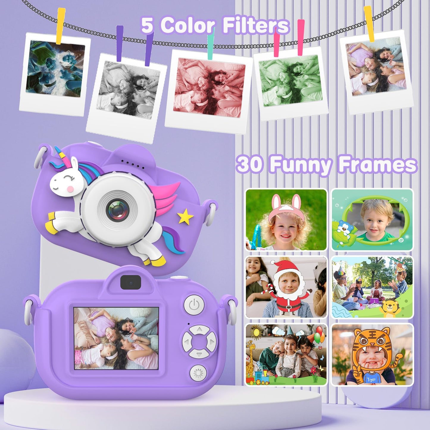 MKQ Kids Camera Toddler Camera for Girls Boys, 3-12 Year Old Girl Boy Gifts Kid Camera Toys, 1080P HD Kids Digital Video Cameras for Toddler, Child Camera for 3 4 5 6 7 8 9 10 11 12 Years Old Kids