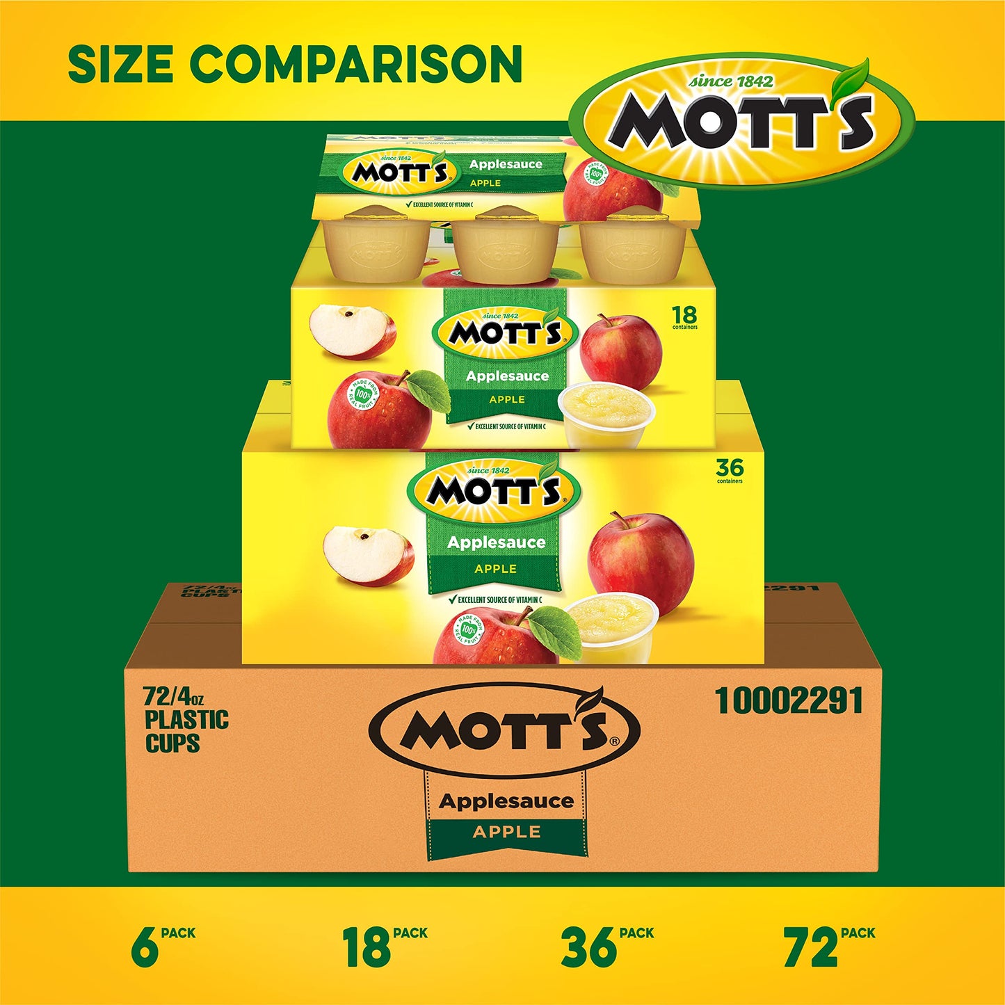 Mott's Applesauce, 4 oz cups, 18 count (Pack of 4)