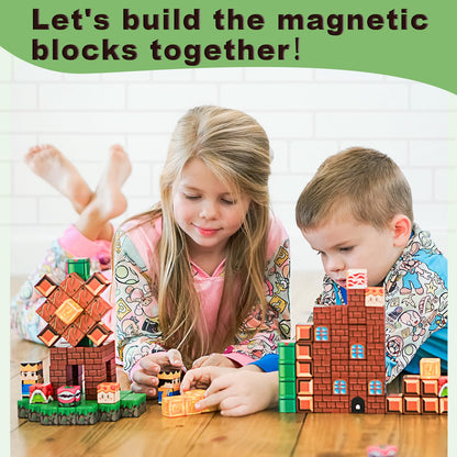 Magnetic Blocks Building Toys - Build Mine Magnet World Set, Magnet Toys for Boys & Girls Ages 5-7, Buildable Game Elements Gifts Toys for 3+ Year Old Boys & Girls