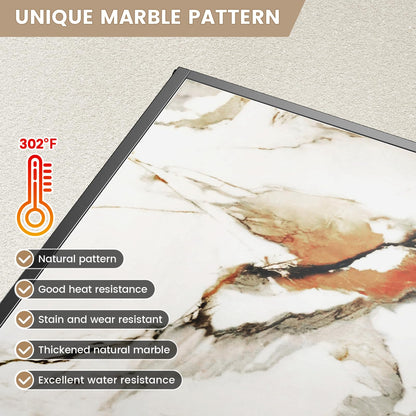 Marble Coffee Table, White Marble Sintered Stone Top Small Square Coffee Table with Black Metal Frame, 27.6 Inch Simple Modern Center Coffee Table for Living Room Home Office, Easy Assembly