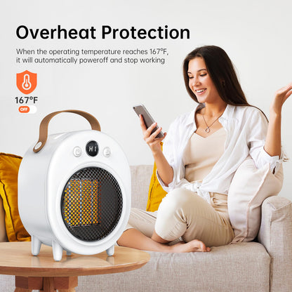 DTZY Electric Space Heater Indoor, 1200W PTC Fast Heating Ceramic, Overheating & Tip Over Protection, 5H Timer, 3 Modes, Portable Electric Heater for Bedroom, Office and Indoor Use