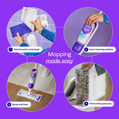 Swiffer PowerMop Multi-Surface Mop Kit for Floor Cleaning, Fresh Scent, Mopping Kit Includes PowerMop, 2 Mopping Pad Refills, 1 Floor Cleaning Solution with Fresh Scent and 2 Batteries