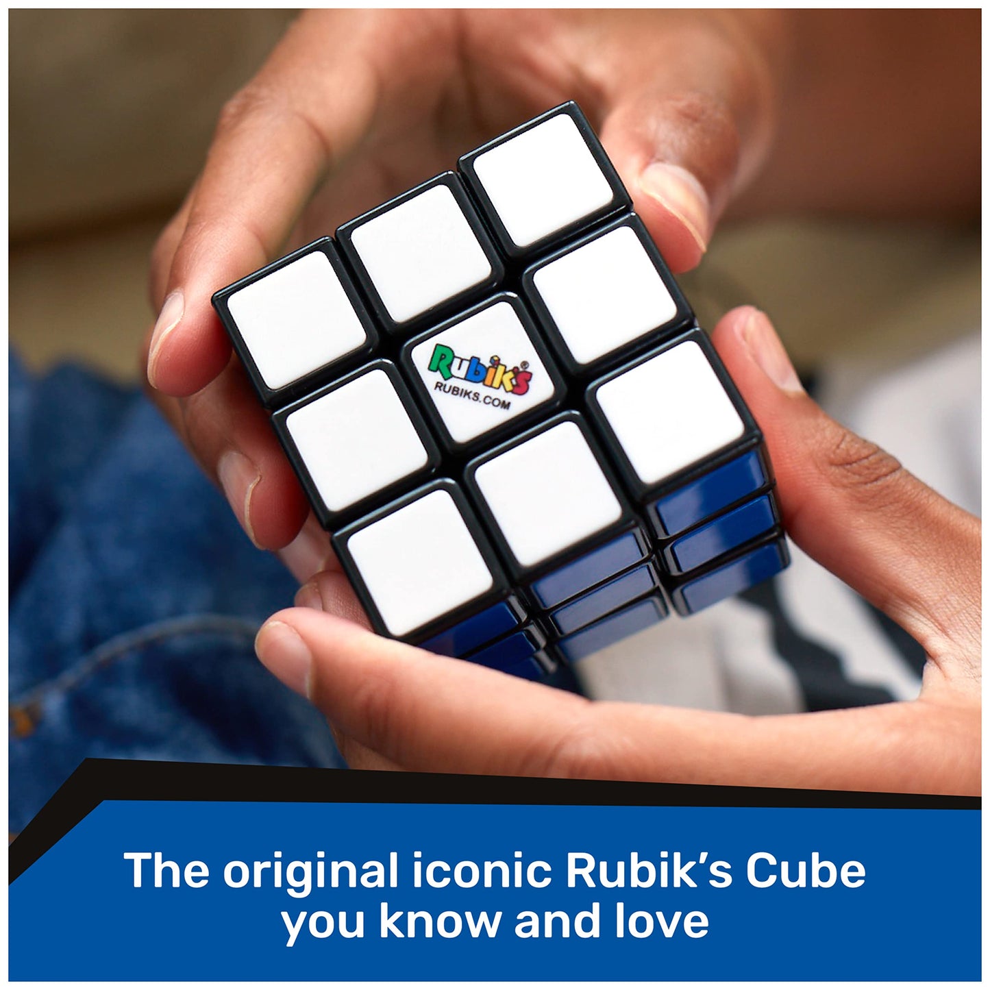 Rubik's Re-Cube, The Original 3x3 Cube Made with 100% Recycled Plastic 3D Puzzle Fidget Cube Stress Relief Travel Game, for Adults and Kids Ages 8+