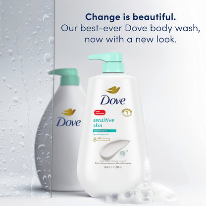 Dove Sensitive Skin Body Wash, Hypoallergenic and Paraben-Free, 30.6 fl oz (Pack of 3)