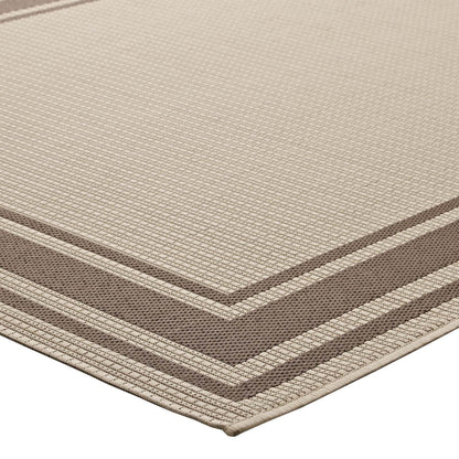 Modway Rim Solid Border 8x10 Indoor and Outdoor In Light and Dark Beige