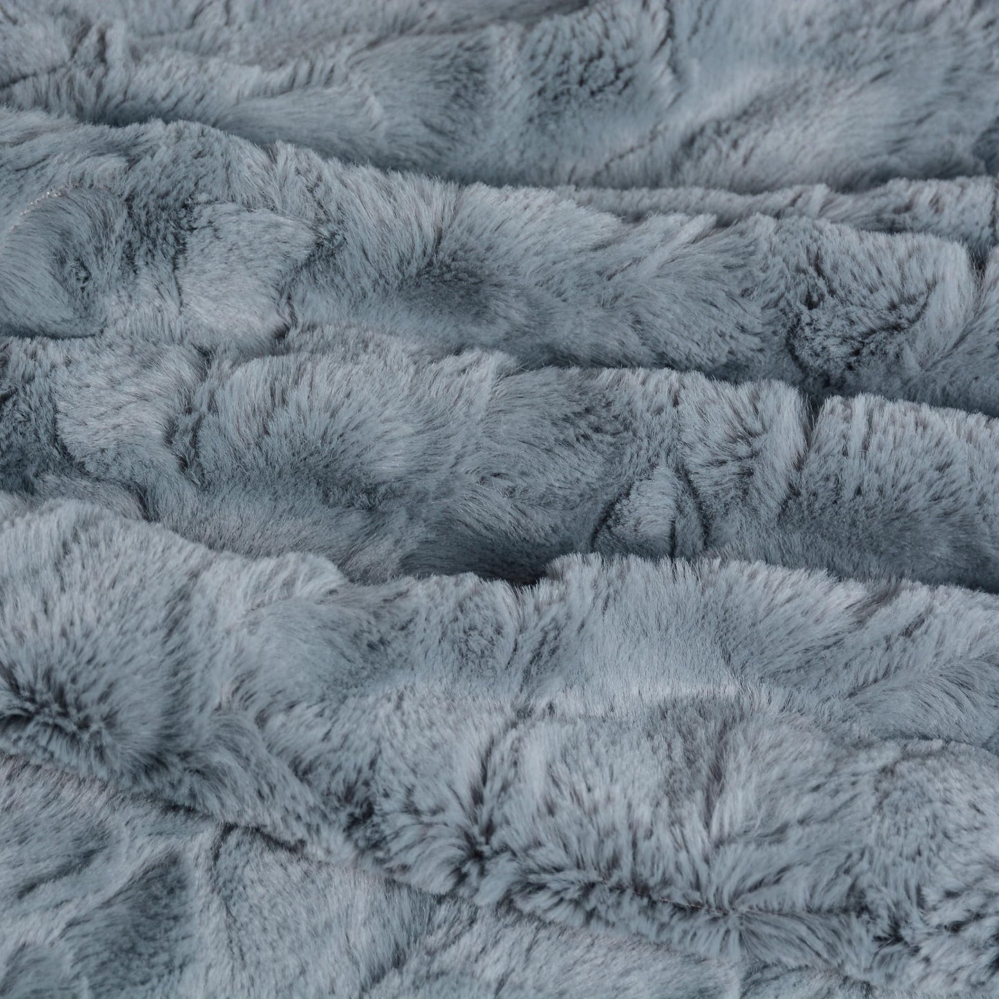 Furry Faux Fur Blanket Reversible Soft Fluffy Throw Blanket Luxury Blanket for Bed Couch Sofa 51x63 inches Grey