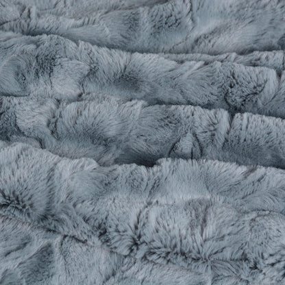 Furry Faux Fur Blanket Reversible Soft Fluffy Throw Blanket Luxury Blanket for Bed Couch Sofa 51x63 inches Grey