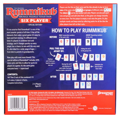 Rummikub Six Player Edition - The Classic Rummy Tile Game - More Tiles and More Players for More Fun! by Pressman , Blue