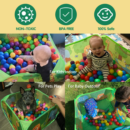 PLAY 10 Ball Pit with 50 Balls, Pop-up Kids Pit Balls Pool, Play Tent for Babies Toddlers Boy Girls, Indoor Outdoor Play 29.5''x29.5''x11.8''