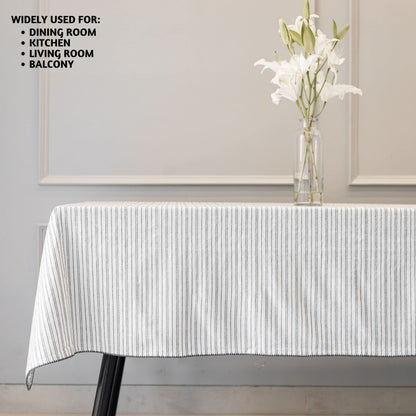 Folkulture Table Cloth for Rectangle Table 60 x 72 Inches, 100% Cotton Boho Tablecloth for Farmhouse Tabletop Decorations, Bohemian Table Cover or Tableclothes for Rustic Wedding, Charcoal Gray