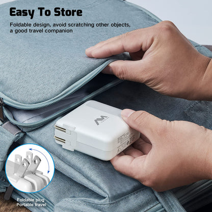 AMLINK 40W USB C Charger - 4 Port USB Wall Charger, QC 3.0 Fast Charging Block, Compact Wall Charger Foldable Plug Adapter for iPhone 15 14 13 12 11 Pro Max, Samsung, iPad Pro, Pixel, MacBook Air