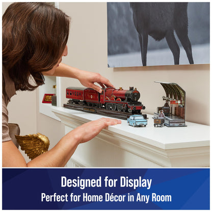 4D Build, Harry Potter Hogwarts Express 3D Puzzle Model Kit 181 Pcs 2.5 Ft Wide Harry Potter Gifts Desk Decor 3D Puzzles for Adults & Teens 12+
