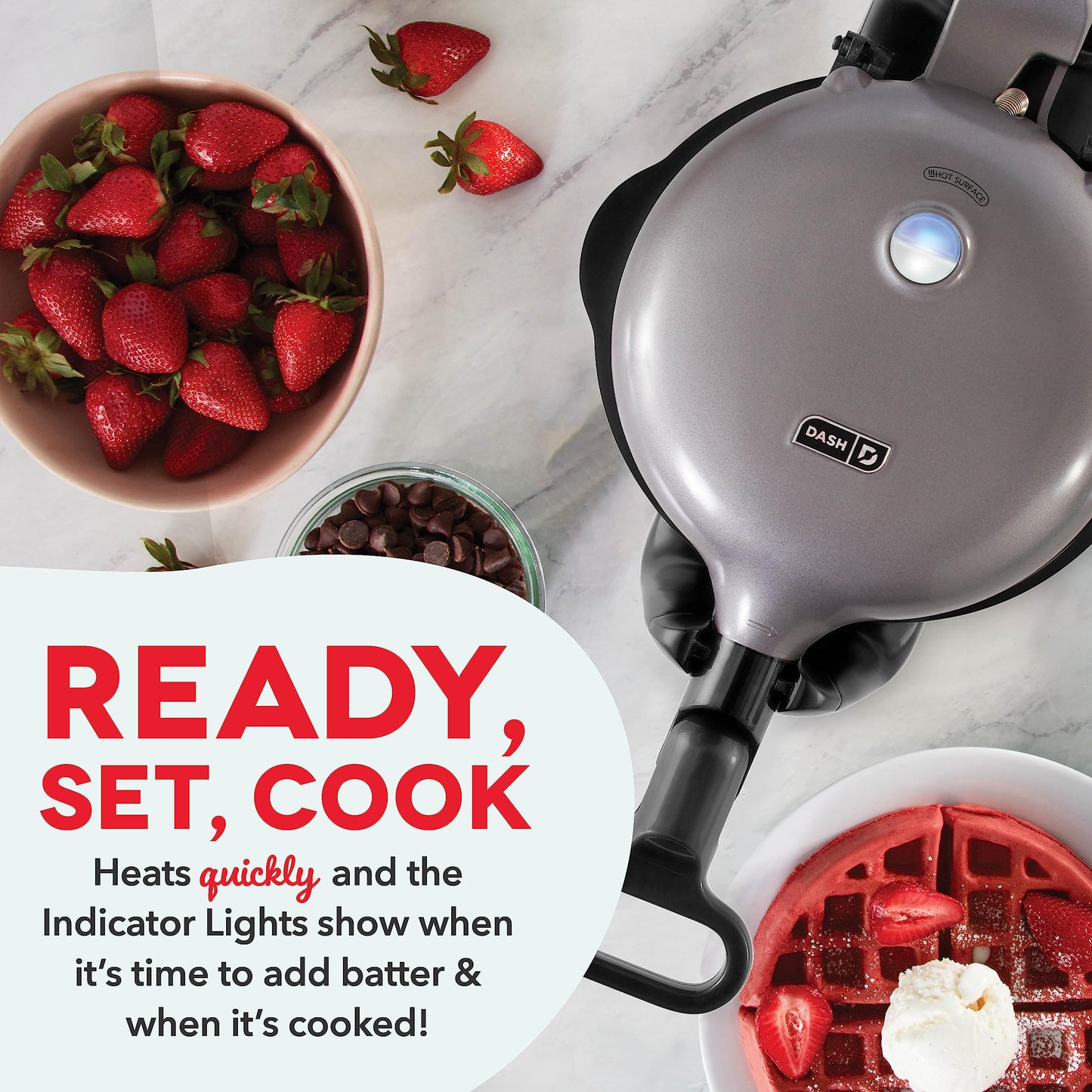 DASH Flip Belgian Waffle Maker With Non-Stick Coating for Individual 1" Thick Waffles – Black