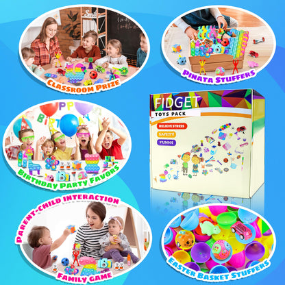 1000pcs Party Favors for Kids, Fidget Toys Pack, Stocking Stuffers, Birthday Gift Toys, Prize Box, Treasure Box, Goodie Bag Stuffers,Carnival Prizes