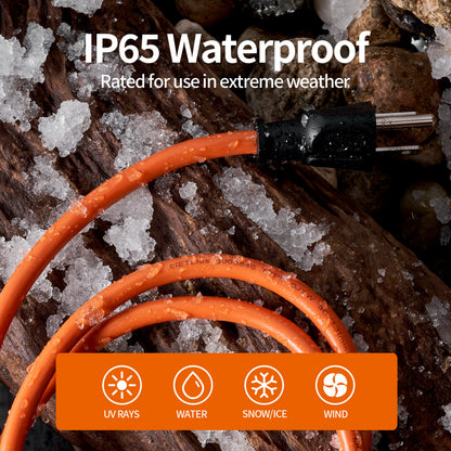 KTMC 15ft 16AWG Outdoor Extension Cord, Indoor/Outdoor 15-Foot SJTW 16/3 Gauge Extension Cable with Durable Weatherproof PVC Vinyl Jacket, 3-Prong Grounded Plug, ETL Certified 13A 1625W, Orange