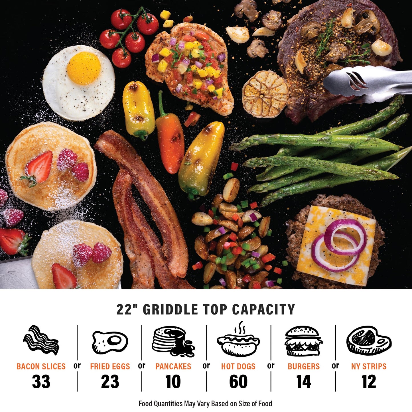 Blackstone 1813 Stainless Steel Propane Gas Hood Portable, Flat Griddle Grill Station for Kitchen, Camping, Outdoor, Tailgating, Tabletop, Countertop – Heavy Duty, 12, 000 BTUs, 22 Inch, Black