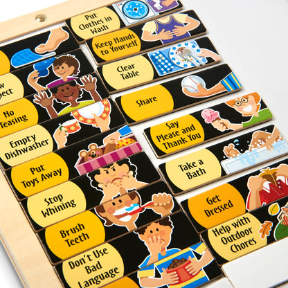 Melissa & Doug Deluxe Wooden Magnetic Responsibility Chart With 90 Magnets