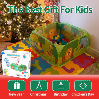 PLAY 10 Ball Pit with 50 Balls, Pop-up Kids Pit Balls Pool, Play Tent for Babies Toddlers Boy Girls, Indoor Outdoor Play 29.5''x29.5''x11.8''