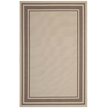 Modway Rim Solid Border 8x10 Indoor and Outdoor In Light and Dark Beige